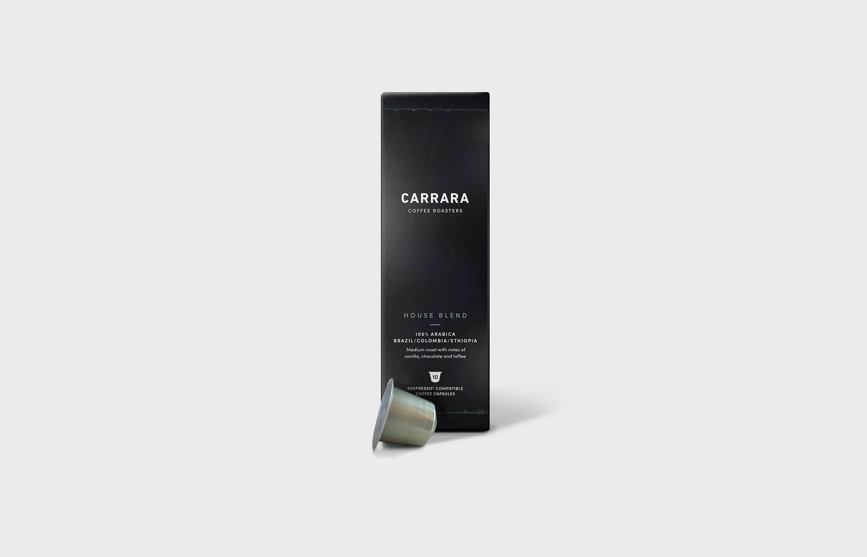 Carrara Coffee Roasters packaging design
