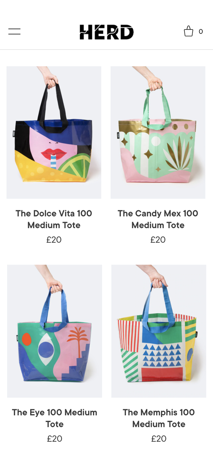 Herd bags Shopify store designer